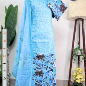 জীভা বাই জারাসাহজাহান পাকিস্তানি ইনস্পায়ার্ড প্রিন্টেড লোন থ্রীপিস | Pakistani inspired ZIVA unstitched lown