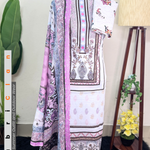 অসীম জোফা পাকিস্তানি ইনস্পায়ার্ড প্রিন্টেড লোন থ্রীপিস । Pakistani inspired AsimJofa unstitched lown