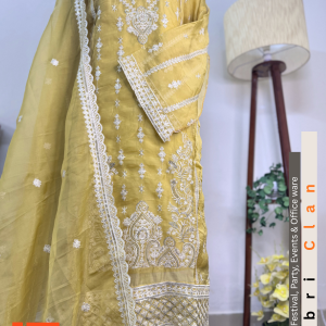 Mustard সাদাবাহার অরগাঞ্জা |  Pakistani inspired Unstitched