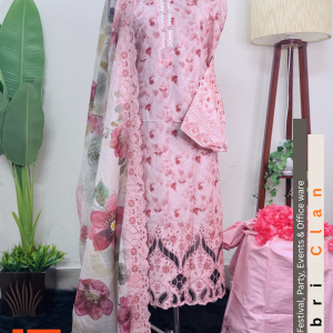 Magenta-Pink পাকিস্তানি ইন্সপায়ারড লেজারকাট কটন | Pakistani Inspired laser Cut