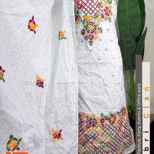 White Elegant জামালপুরের নকশী থ্রি পিস