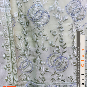 Alternative view of Offwhite স্টার জর্জেট স্টোন লাক্সারি লেজারকাট ফোর পিস