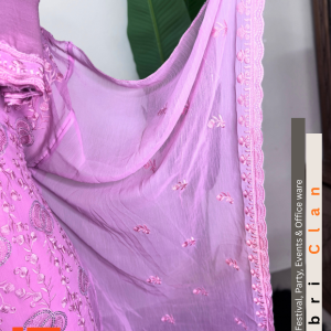 Alternative view of Onion Purple স্টার জর্জেট স্টোন লাক্সারি লেজারকাট ফোর পিস