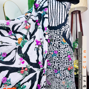 পাকিস্তানি ইনস্পায়ার্ড Chicken Carry লোন থ্রীপিস ।  unstitched lown