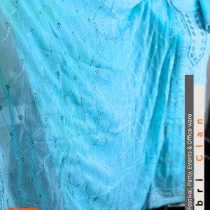 Frozen Blue স্টার জর্জেট লাক্সারি ফোর পিস